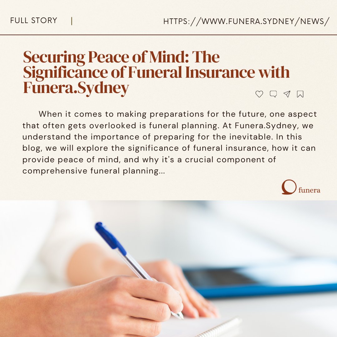funerasydney's tweet image. Ensuring Peace of Mind: The Value of Funeral Insurance with Funera.Sydney ✨

Learn how this practical step can ease your family's burden during a difficult time: funera.sydney/securing-peace…

#FuneralInsurance #FinancialSecurity #FuneraSydney