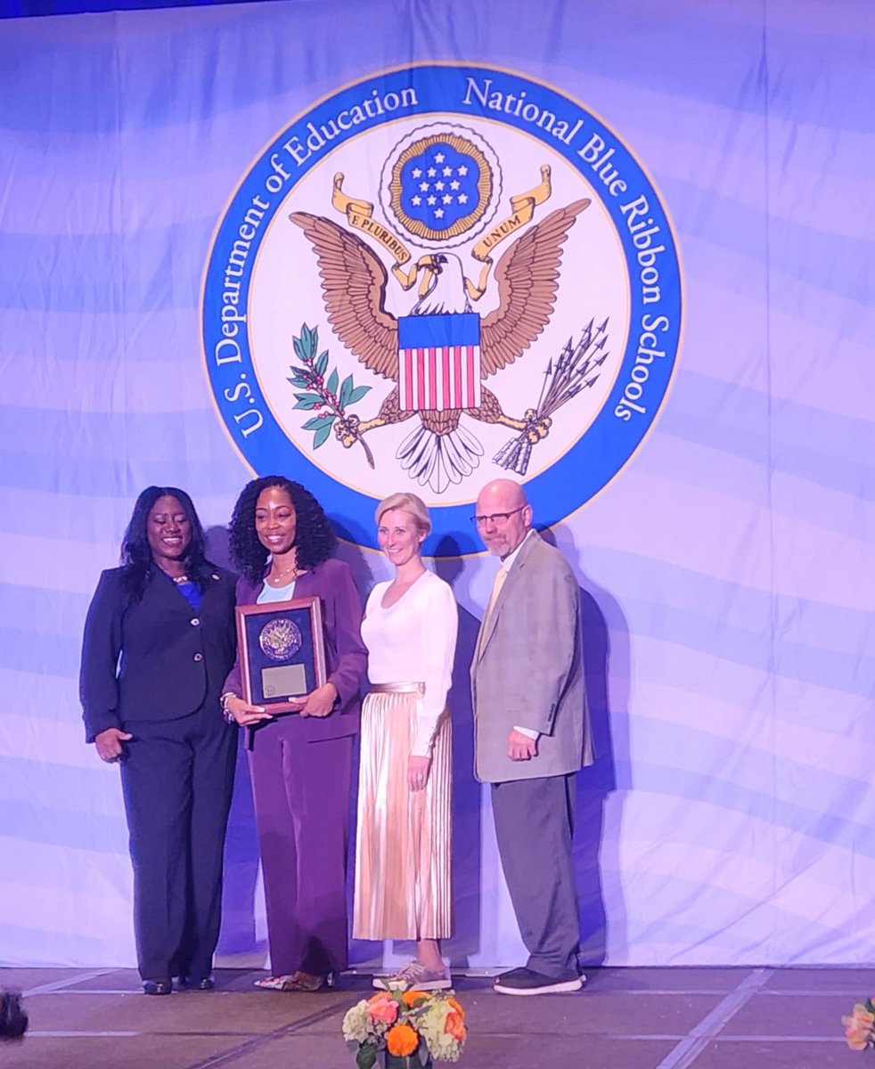 Accepting our plaque as an “Exemplary High Performing National Blue Ribbon School 2023”!! #nbrs2023 <a href="/HaddonSchools/">Haddonfield Schools</a>