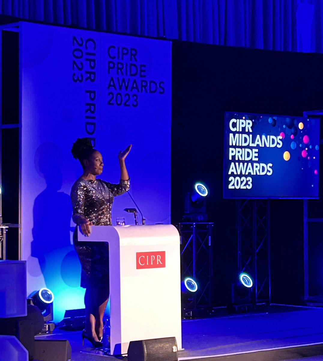 CIPR_Midlands's tweet photo. She is RUNNING this show! Welcoming our MC for tonight, Marverine Cole @TVMarv
#PRideMid #PRideAwards https://t.co/2HbM0M6dYf