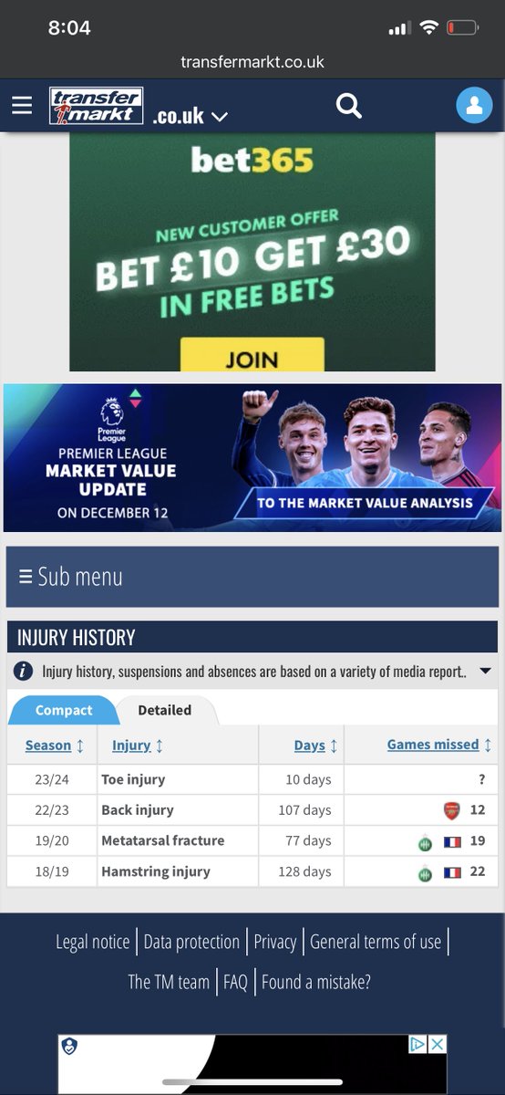 siraskari's tweet photo. @uxer_advocate @Arsenalomaniac @Gunnersc0m Scoffs. I’ll leave this here and let your Arsenal detective skills determine where Gabriel lies among our back line (White has no significant injuries). After u guess which list is for what player, we can then discuss how injury prone Gabriel is… https://t.co/DobvDyhNSb