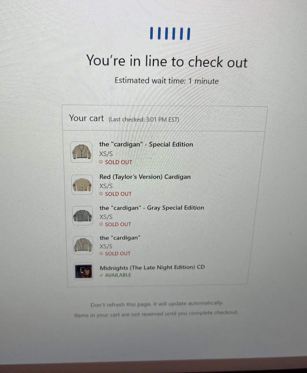 streamof_coffee's tweet photo. Why Taylor why?! 😭☠️They were in my cart. I watched them disappear. @taylornation13 https://t.co/LzzyqEg05b
