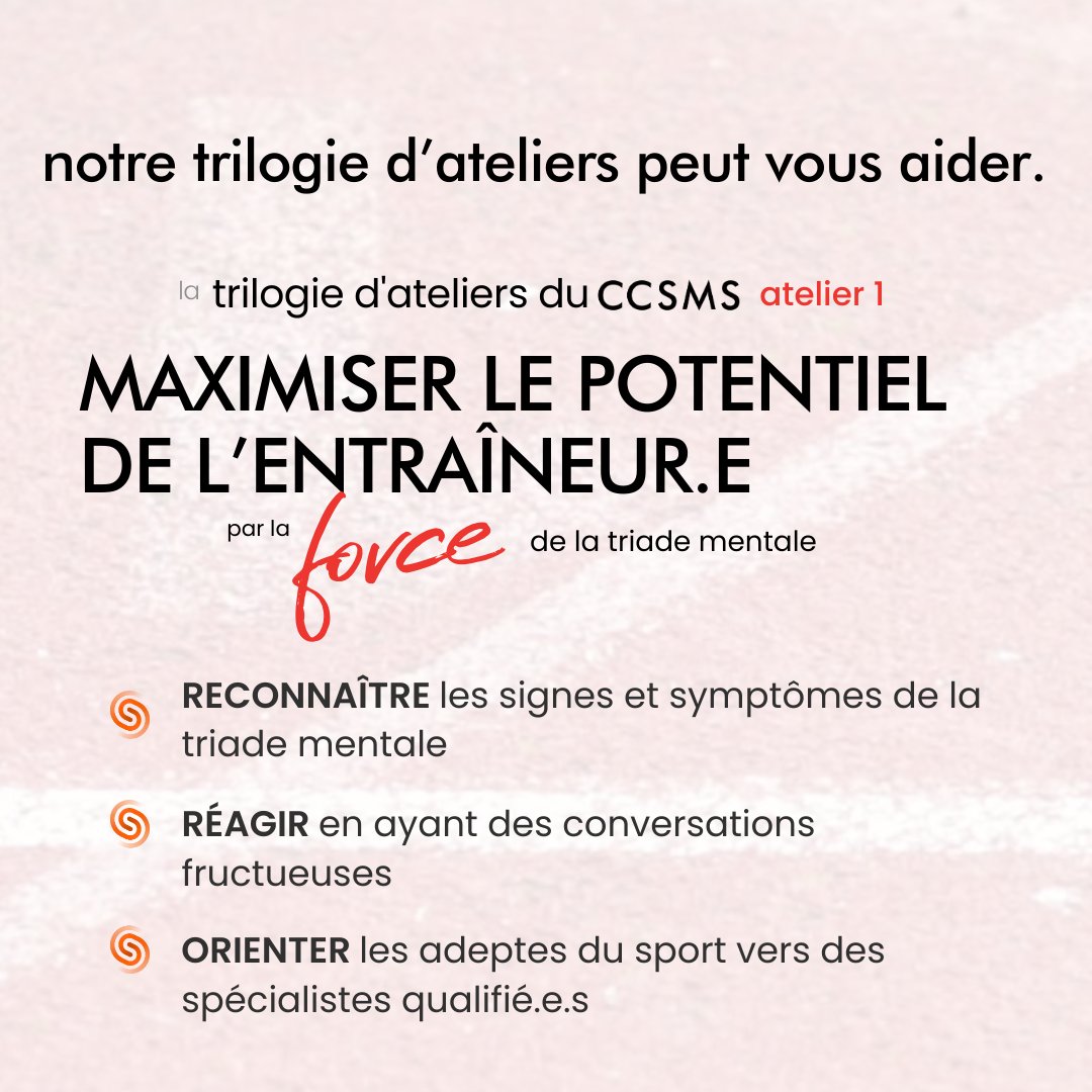 ccmhs_ccsms's tweet image. Ready to learn how to support mental health as a coach? Sign up for our free self-paced workshops.

Prêt.e à apprendre comment soutenir la santé mentale en tant qu&apos;entraîneur.e ? Inscrivez-vous à nos ateliers à votre rythme gratuits.

ccmhs-ccsms-education.thinkific.com/users/sign_up
