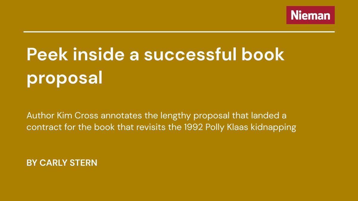 Author @KimhCross annotates the lengthy proposal that landed a contract for the book that revisits the 1992 Polly Klaas kidnapping niemanstoryboard.org/stories/book-p…