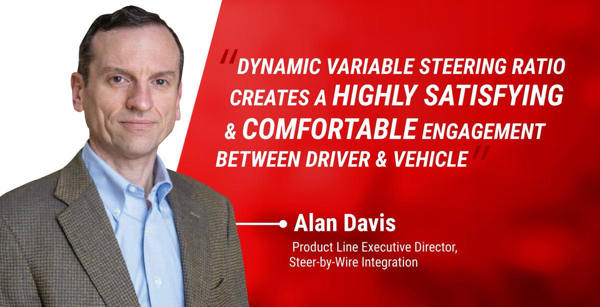 Nexteer's tweet image. Did you know: #Nexteer’s Steer-by-Wire enables advanced safety, convenience &amp;amp; comfort features for drivers – including Dynamic Variable Steering which allows automakers to tailor vehicles’ responsiveness. Learn more: bit.ly/3uh7shX