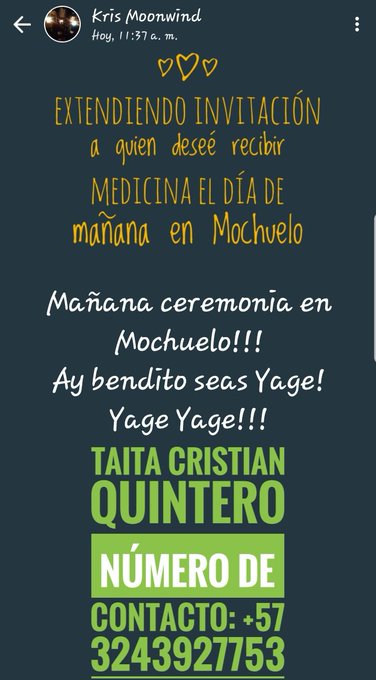 #yage #Ayahuasca #MedicinaAncestral #sanacionespiritual https://t.co/2jGimyhNsw<a href="/tag/yage"class="tags">#yage</a><a href="/tag/ayahuasca"class="tags">#Ayahuasca</a><a href="/tag/medicinaancestral"class="tags">#MedicinaAncestral</a><a href="/tag/sanacionespiritual"class="tags">#sanacionespiritual</a>