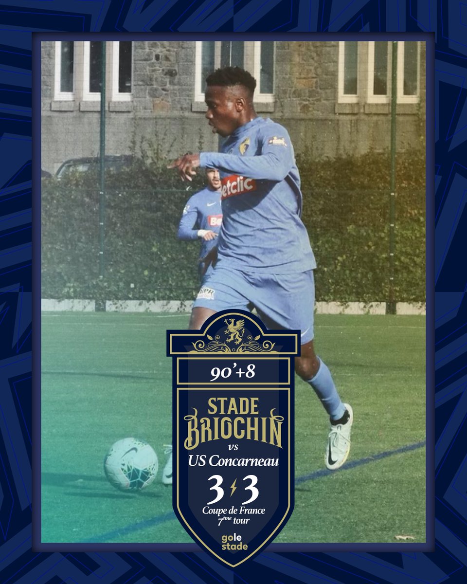 StadeBriochin's tweet photo. 𝑳𝒊𝒗𝒆.

LA QUALIFICATION pour les #Griffons !!! Après un match spectaculaire les Briochins passent au 8e tour !

Tirs au but
🟡🔵 / ✅✅✅✅✅
🔵⚪️ / ✅✅✅❌

𝟯⌁𝟯 (𝟱⌁𝟯 t.a.b) | #𝗦𝗕USC
#golestade #cdf #CDF https://t.co/uEdvfNjUB8