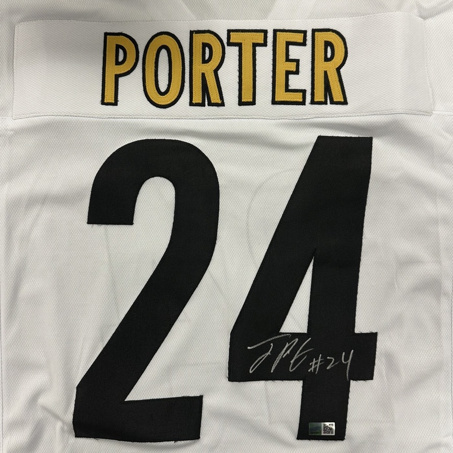 If Joey Porter Jr gets an interception and the Steelers beat the Browns today, we'll give a Joey Porter Jr autographed jersey to someone who reposts this post and follows us!