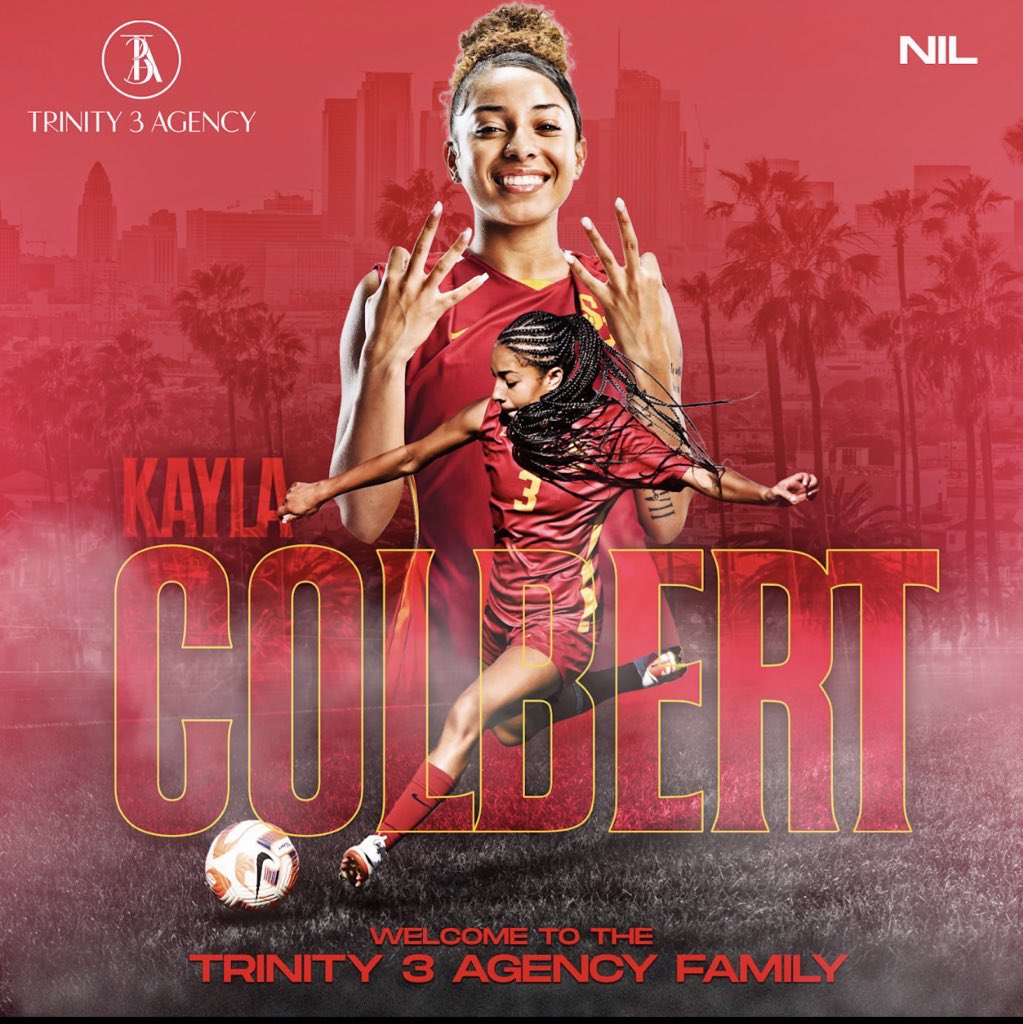 AgentMaggieNtim's tweet photo. I’m so excited to officially welcome @USC_WSoccer own  @kkcolbertt to the @trinity3agency_ family for NIL. Let’s work K3!! ⚽️🤗🔥✌️#nil #nilagent #anotherone #disruptingthenorm https://t.co/wYjpf3hTV9