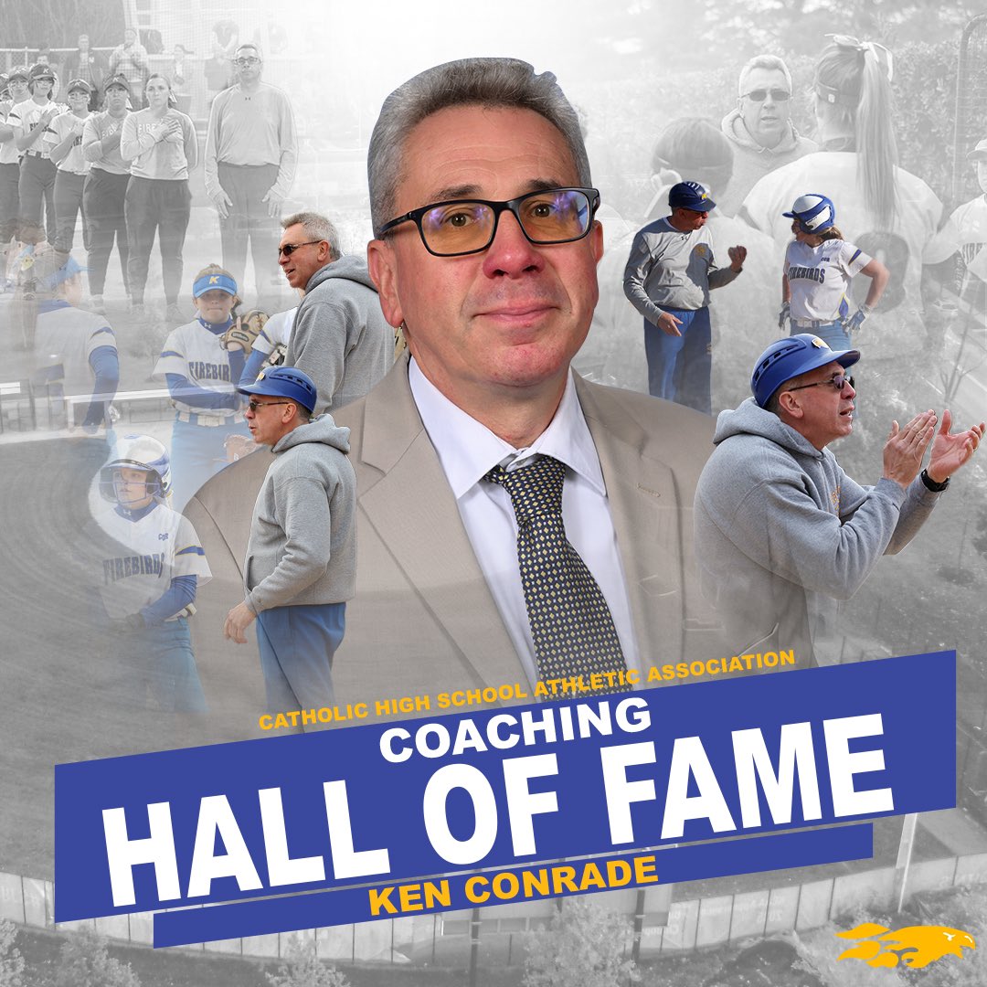 KbergAthletics's tweet photo. Congratulations to Mr. Ken Conrade who will be inducted in the 2024 Class of the NYS CHSAA Hall of Fame for his years of dedication, service and success to our softball program and our softball league. 🔥🐥🥎 @KMHSsoftball 

#Kellenberg #KMHS #Firebirds #halloffame https://t.co/boso2I4HuT