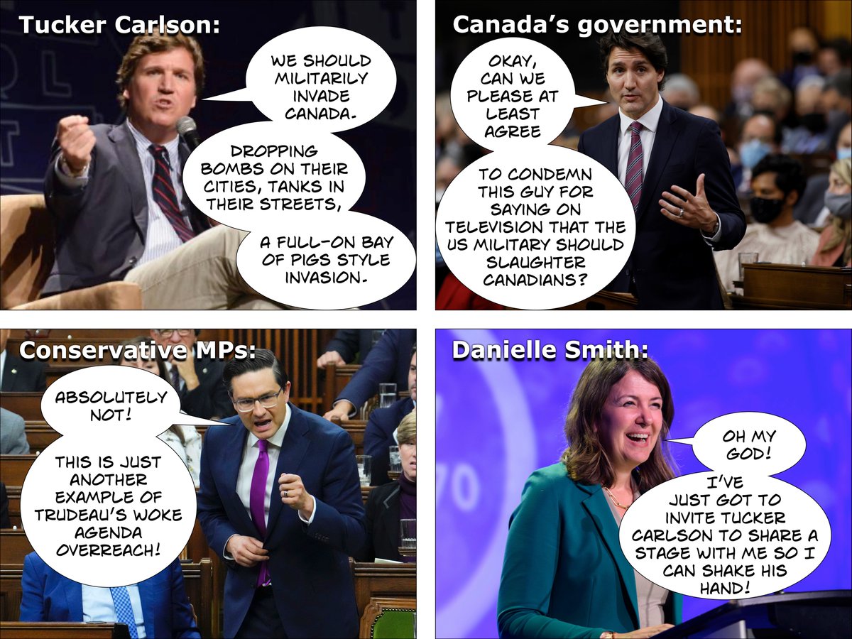 SustainableSong's tweet photo. What's wrong with this picture, @ABDanielleSmith? @PierrePoilievre? @CPC_HQ?
How fucking low do Canada's conservatives have to sink to endorse a man who calls for your own country to be invaded and your fellow citizens to be killed?
#cdnpoli #cdnpolitics #abpoli #PoliticalEvil https://t.co/cDLNO56nmD