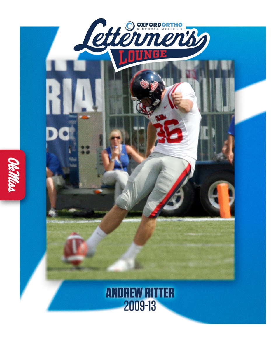 Former Rebel Kicker Andrew Ritter is our guest this weekend for the Oxford Ortho Lettermen's Lounge! Glad to have Andrew kickin' with us at Vaught-Hemingway Stadium!

#HottyToddy