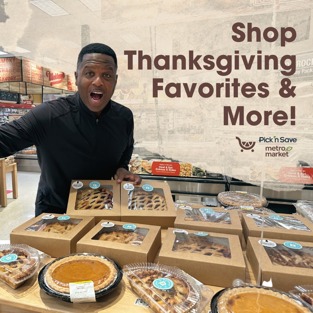 #Thanksgiving Planning Made Easy! Let #PicknSave be your one-stop shop for a hassle-free #holiday feast. Find all Thanksgiving must-haves like: -Pies (#pumpkin, #apple, #SweetPotato, + more!) -#Turkey -Dinner rolls -Cranberry sauce -Stuffing mix -Floral bouquets & centerpieces