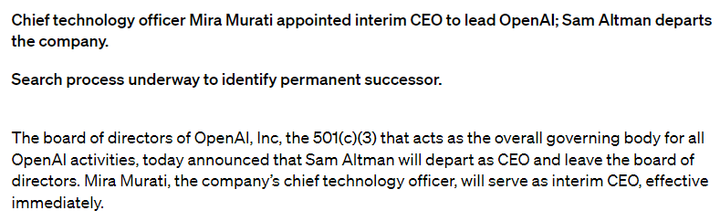 wow, Sam Altman is leaving OpenAI