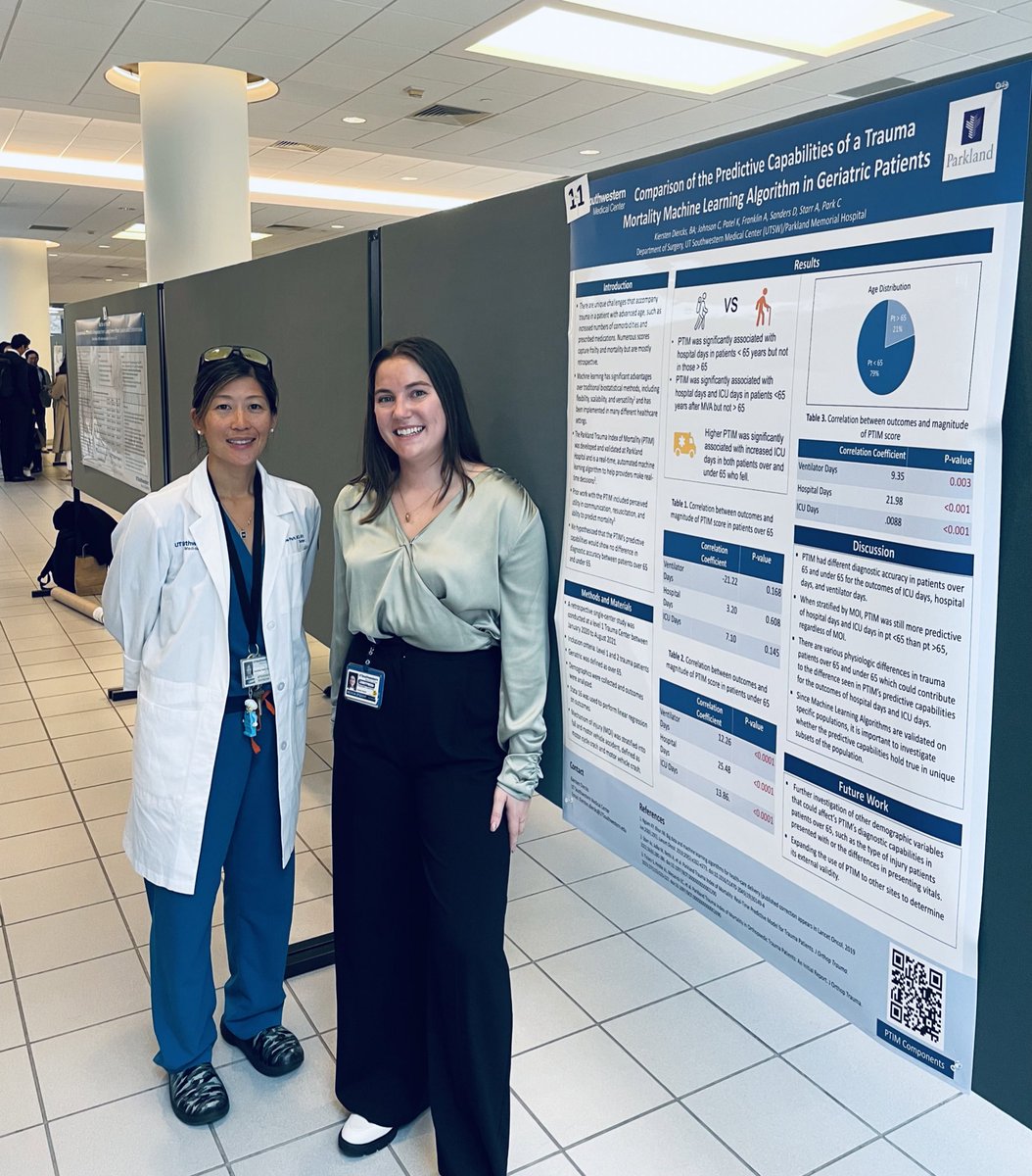 Caroline Park MD, MPH (@cpark_md) on Twitter photo Star <a href="/UTSW_Surgery/">UTSW Surgery</a> student Kiersten Diercks presenting her very own 1st author work on our real-time AI mortality prediction tool in geriatric trauma patients.
She looks *quite* official and I’m very much looking like the student 😬 Star <a href="/UTSW_Surgery/">UTSW Surgery</a> student Kiersten Diercks presenting her very own 1st author work on our real-time AI mortality prediction tool in geriatric trauma patients.
She looks *quite* official and I’m very much looking like the student 😬