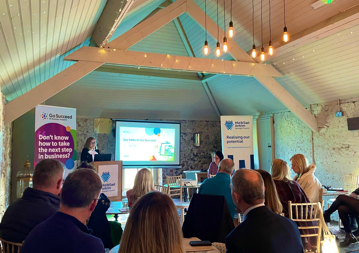 Great to be at the launch event of the new NI-wide Enterprise Support Service launched in Mid and East Antrim to help drive local and regional economy.

Go Succeed was officially revealed today at Hillmount House, Larne. 

<a href="/mea_bc/">Mid and East Antrim Borough Council</a> <a href="/VentureFolk/">Venture Folk</a>