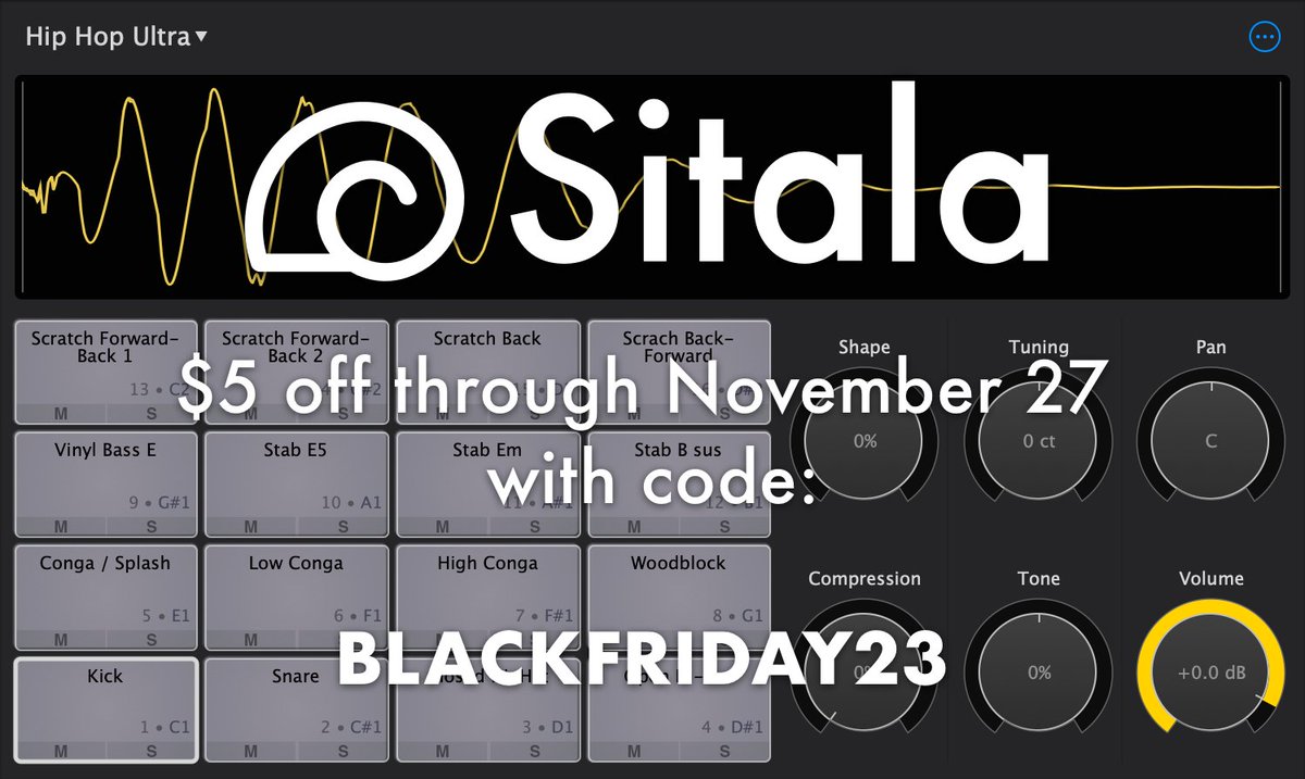 decomposermusic's tweet photo. Sitala for iOS is $5 this week, and Sitala on the desktop is $5 off ($15) with the code BLACKFRIDAY23:

https://t.co/XoApoDxSQw https://t.co/5QcwxBMVIa