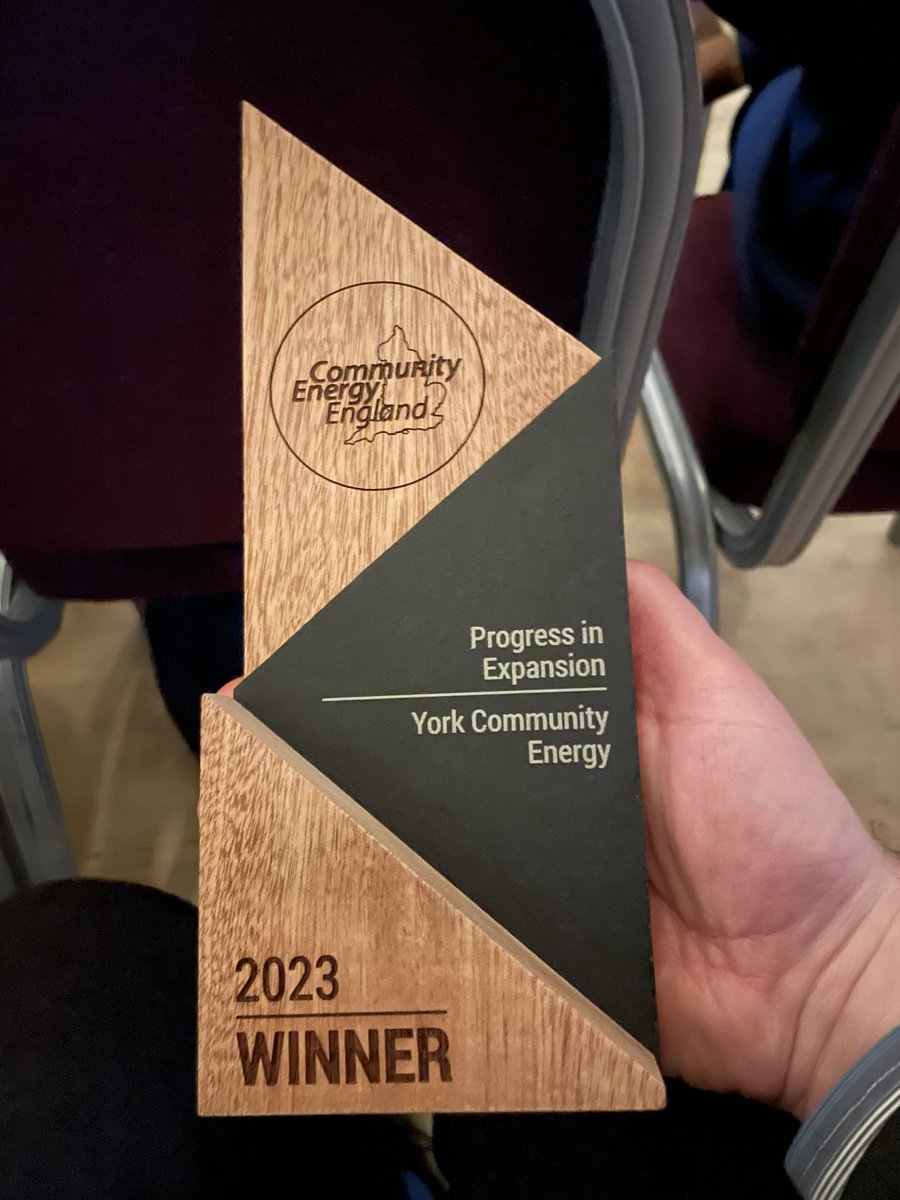 York Community Energy (@ycenergy) on Twitter photo And the award goes to... York Community Energy!
Shocked to have won, but very pleased. It's the icing on the cake for what has been a transformative couple of years.
Thanks to our partners who have helped us along the way: <a href="/StNicksFields/">St Nicks #YorksGreenHeart</a> <a href="/PeopleRetrofit/">People Powered Retrofit (INACTIVE)</a> <a href="/CityofYork/">City of York Council</a> and more! And the award goes to... York Community Energy!
Shocked to have won, but very pleased. It's the icing on the cake for what has been a transformative couple of years.
Thanks to our partners who have helped us along the way: <a href="/StNicksFields/">St Nicks #YorksGreenHeart</a> <a href="/PeopleRetrofit/">People Powered Retrofit (INACTIVE)</a> <a href="/CityofYork/">City of York Council</a> and more!