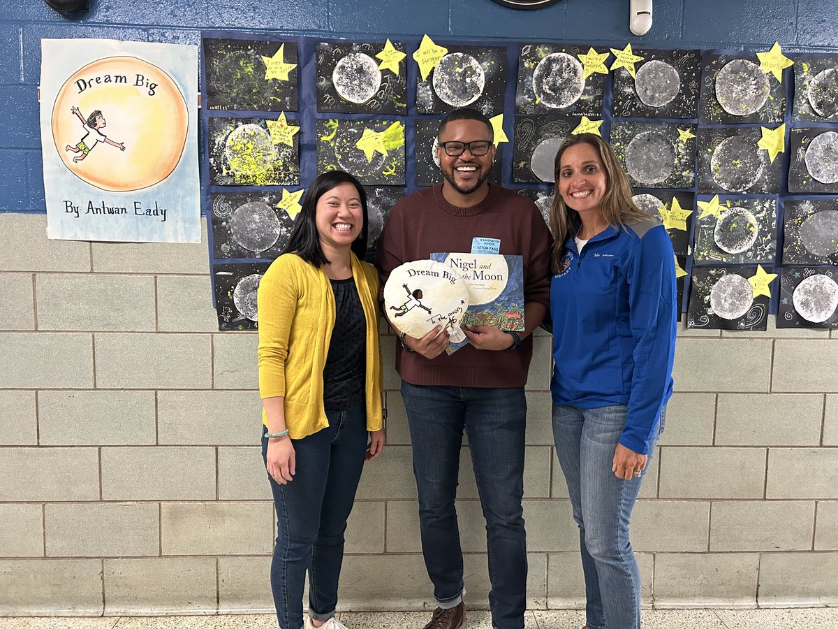 WashEdison's tweet photo. Thank you @antwan_eady for a great visit to Washington! Our students were so excited to share their own dreams and ask some great questions for our first author visit of the year. #wespride #WeAreOneEdison https://t.co/sAEFPc8nj5