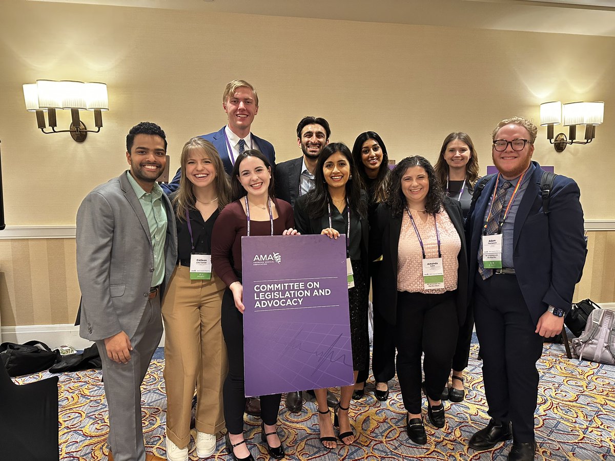 Love getting to lead <a href="/AMAmedstudents/">AMA Medical Students</a> Committee on Legislation and Advocacy with amazing people! If you are medical student looking to enhance your advocacy skills and engage with legislation, please consider applying to our standing committee by Nov 20! meetingregistration.ama-assn.org/mtgregcvent/re…