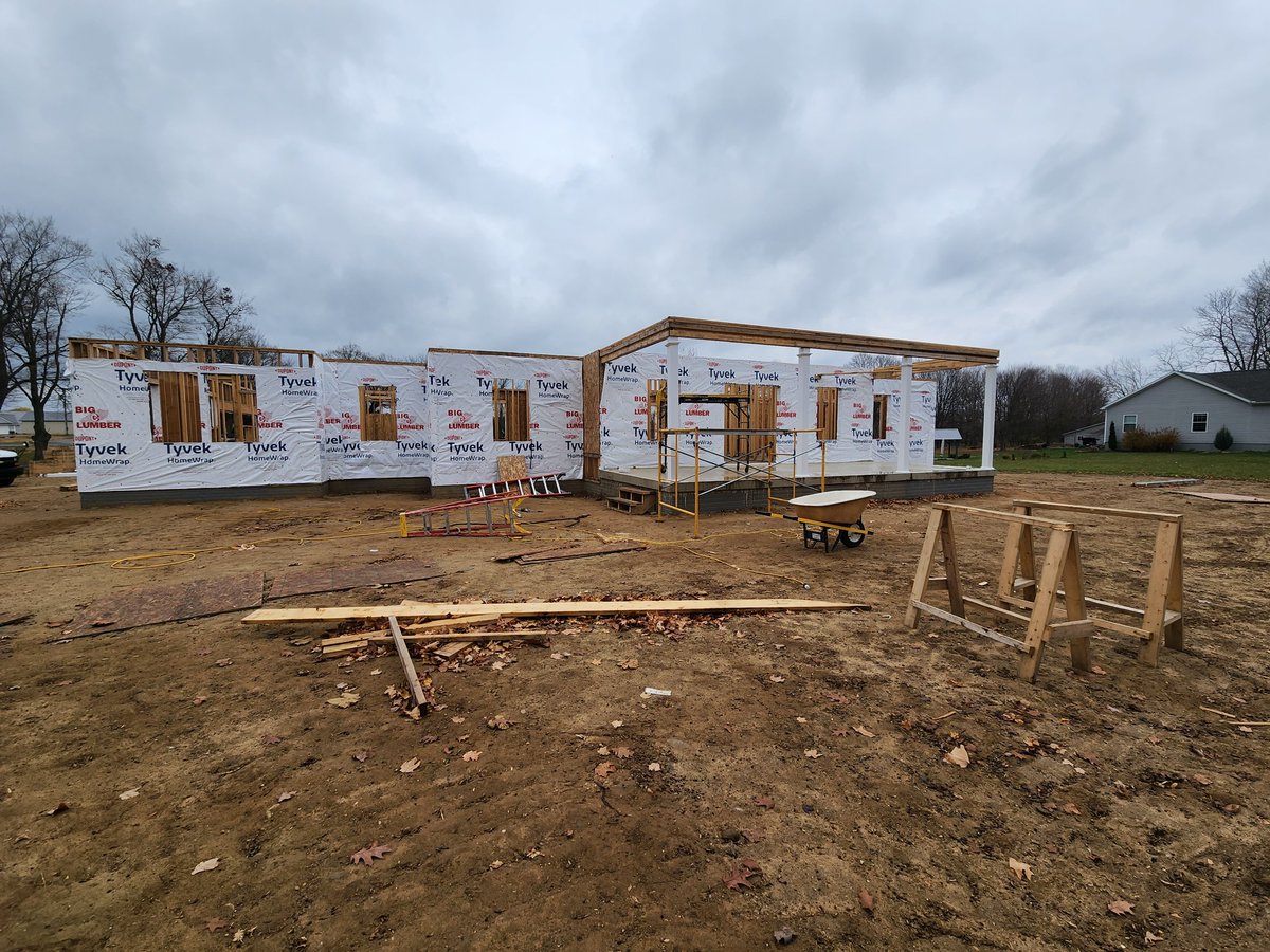 MaxeymizedLaker's tweet photo. Signs,  Signs every where. The building trades house is coming along! #cte #cteworks https://t.co/BYSDgBEX47