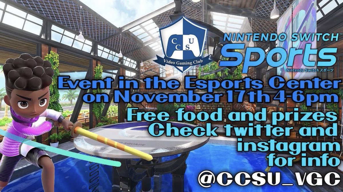 CCSU_VGC's tweet photo. SWITCH SPORTS EVENT TODAY🔥⚽️🏀🏈⚾️🥎 
Stop on by the Esports Center and compete against friends in sports like soccer, volleyball, tennis, and more! Free food and beverages will be provided. As well as a chance to win BIG prizes‼️‼️ Stop on by 4-6pm🔥 https://t.co/svaM4smXn1