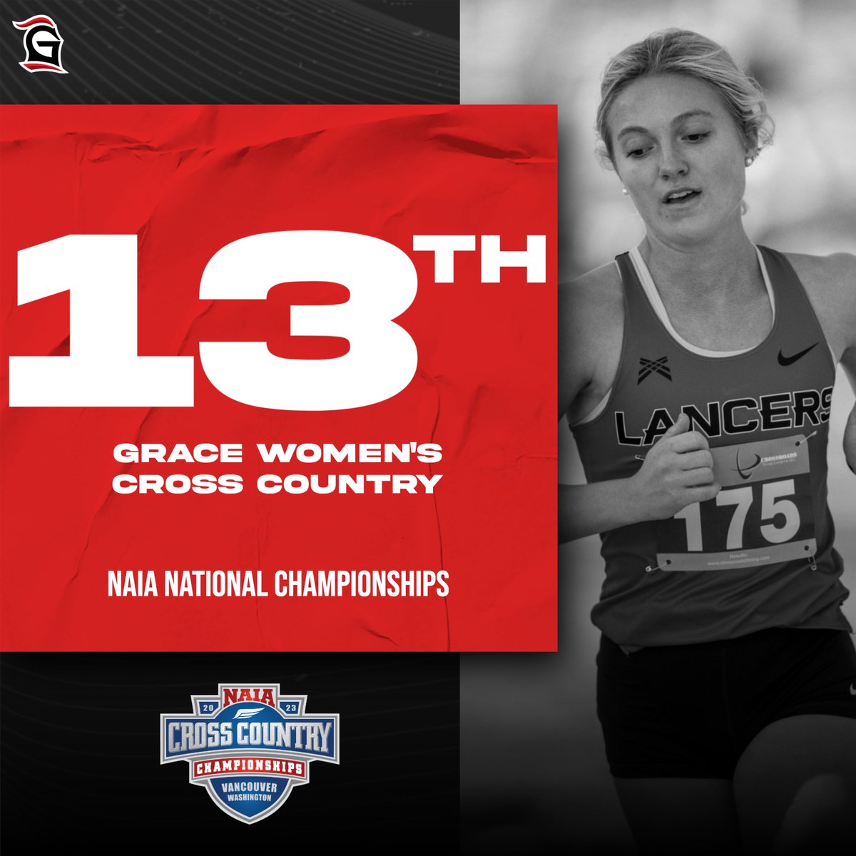 GraceLancers's tweet photo. Congrats to @GraceCollegeXC's men &amp; women for both placing 13th in the nation at NAIA Nationals today! 
😤💪

Kylie Sauder earned her 3rd straight NAIA All-American award for the women!

#LancerUp https://t.co/7tBprD7Omy