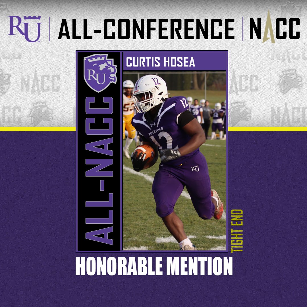RockfordRegents's tweet photo. Congratulations to Tight End Curtis Hosea on being named NACC Honorable Mention!!!! https://t.co/BWm6AEbXLM
