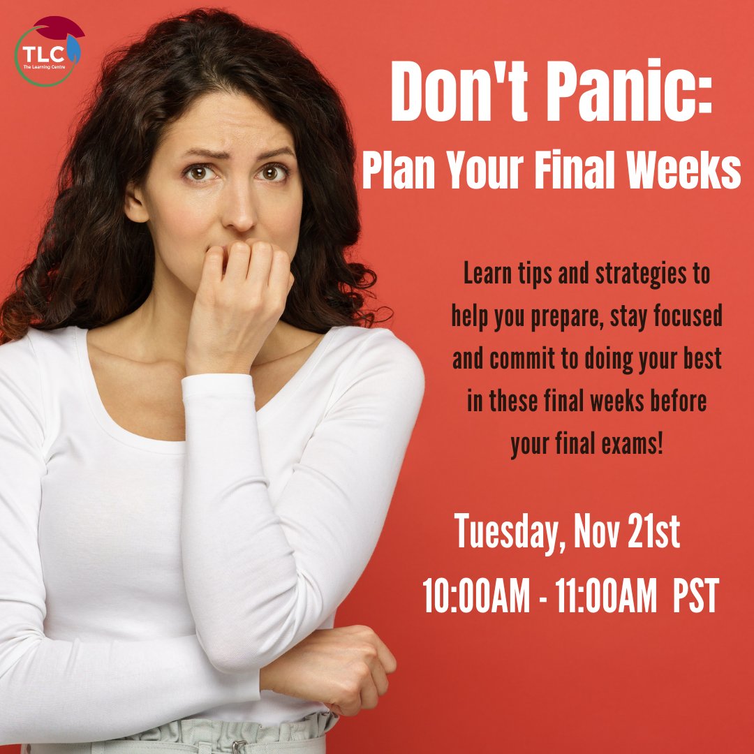 Do you need tips and strategies to help you prepare for your final exams? You've come to the right place! Join our workshop on November 21st for tips on how to stay focused and committed during your final exams season. Register now at: kpu.ca/learningcentre…