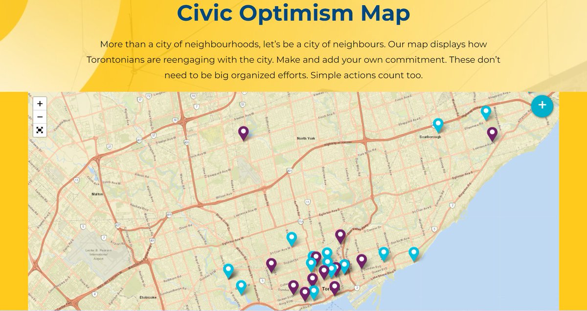 How are you spending your weekend? 🤔Why not add your community commitment to @TorontoFdn 's Civic Optimism Map, and then tell us about it!