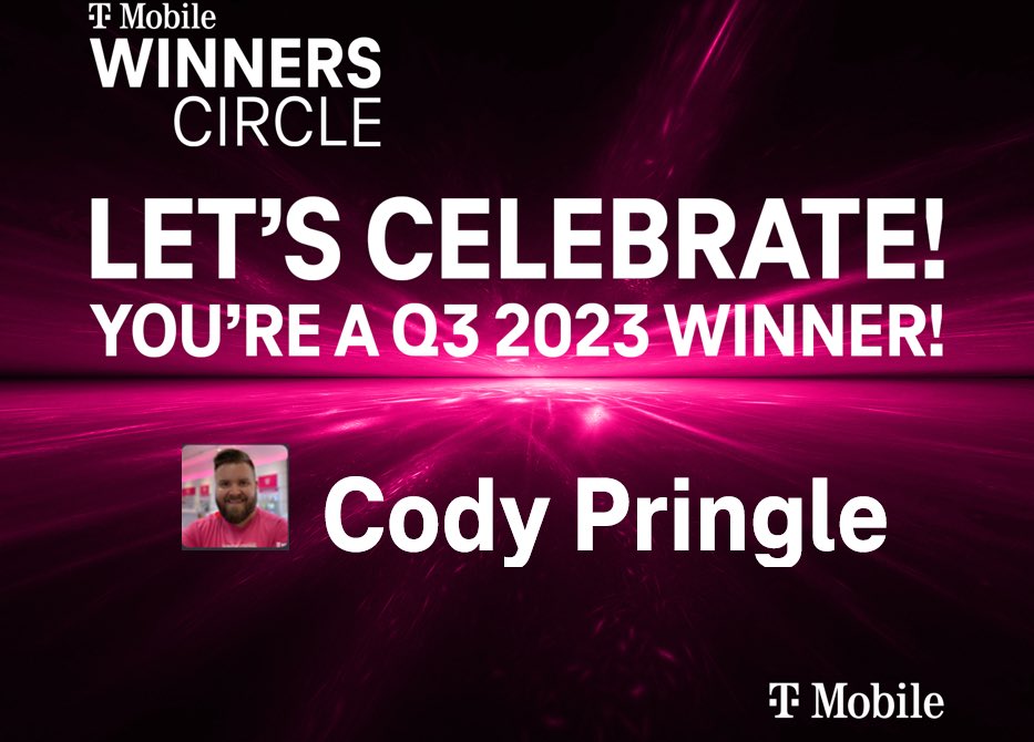 Please help me celebrate Cody Pringle for his amazing performance in Q3. Congratulations! For being a Winner Circle winner for Q3! @cody_amadeus @pedrobyers1 @JohnStevens_
