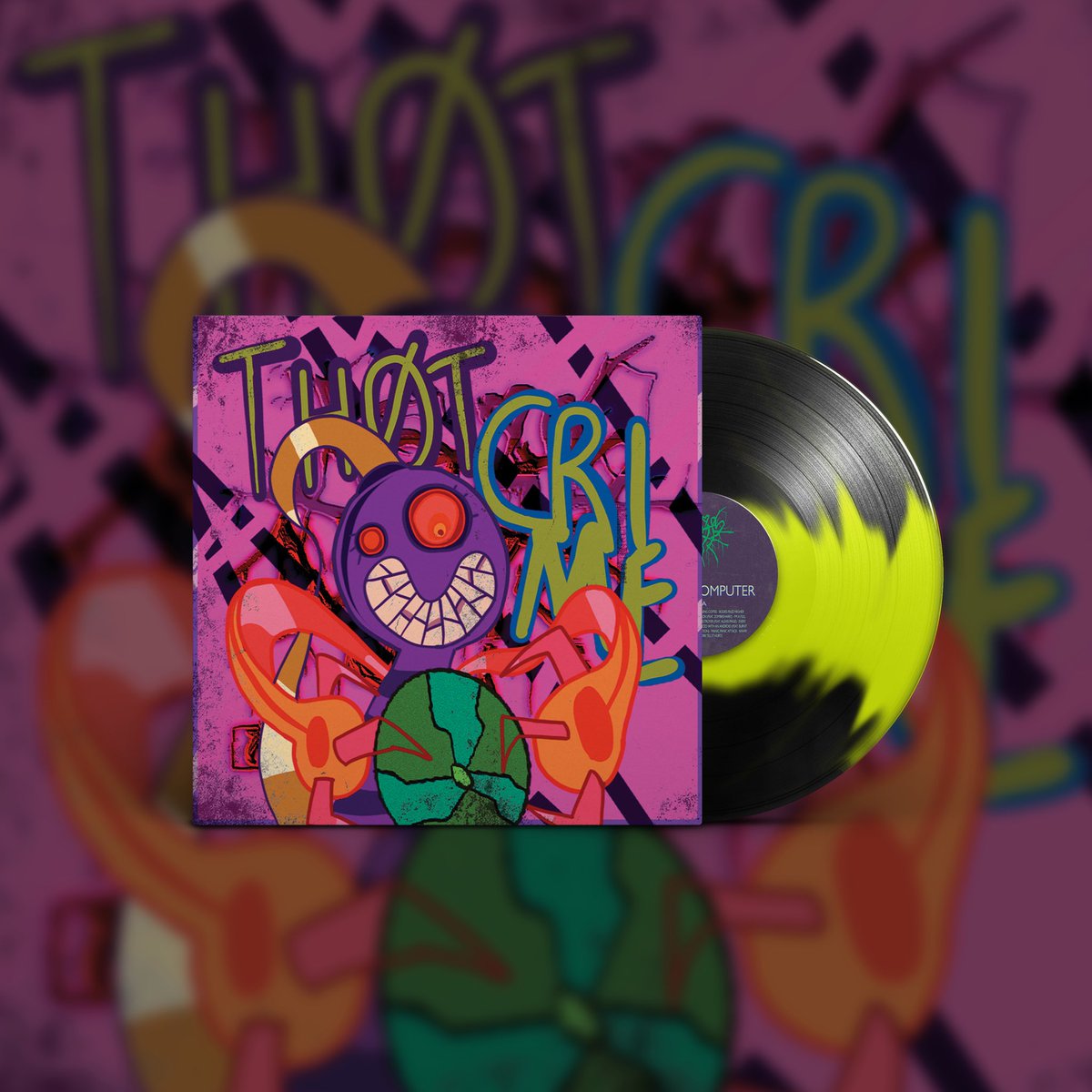Im so stoked to finally share with yall that we brought @thotcrimeband's debut LP "ØNYØURCØMPUTER" as well as a handful of remixes and demos to vinyl for the first time ever!! We have two epic variants live in our store now, they start shipping in the next few weeks!
(1/2)