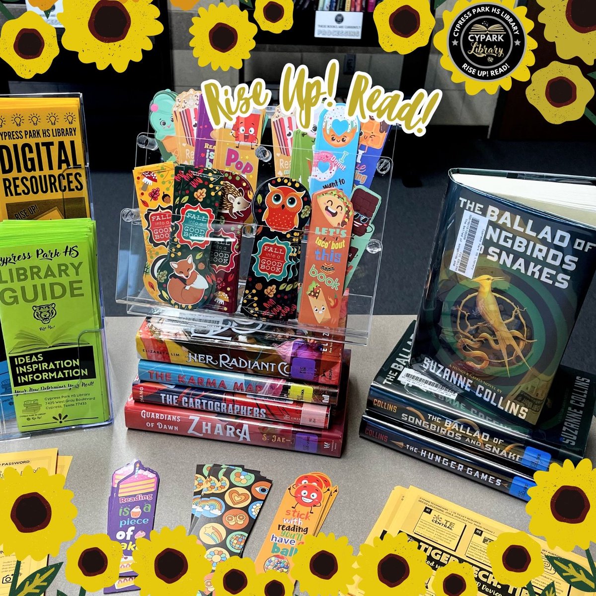 🌻🥧🦃Grab a foodie scented bookmark along with some good books to relax &amp; enjoy over the November Break from CyPark Library! #RiseUp #Read