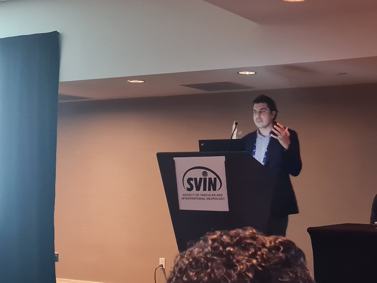 Most ICAD-LVO #Stroke patients should be treated medically (no EVT), asserts <a href="/ShadiYaghi2/">Shadi Yaghi</a>. These patients experience less severe deficits, many have excellent collaterals, and studies suggest high re-occlusion rates after thrombectomy, he tells the #SVIN23 audience
<a href="/svinsociety/">SVIN</a>
