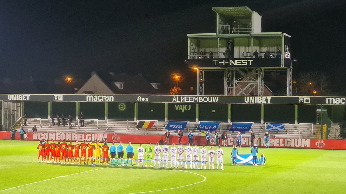 Full time at The Nest in Roeselare and a great 3 points for Scotland U21 away from home as they defeat Belgium U21 2-0 through goals from Mullen and Cameron #SCO21s