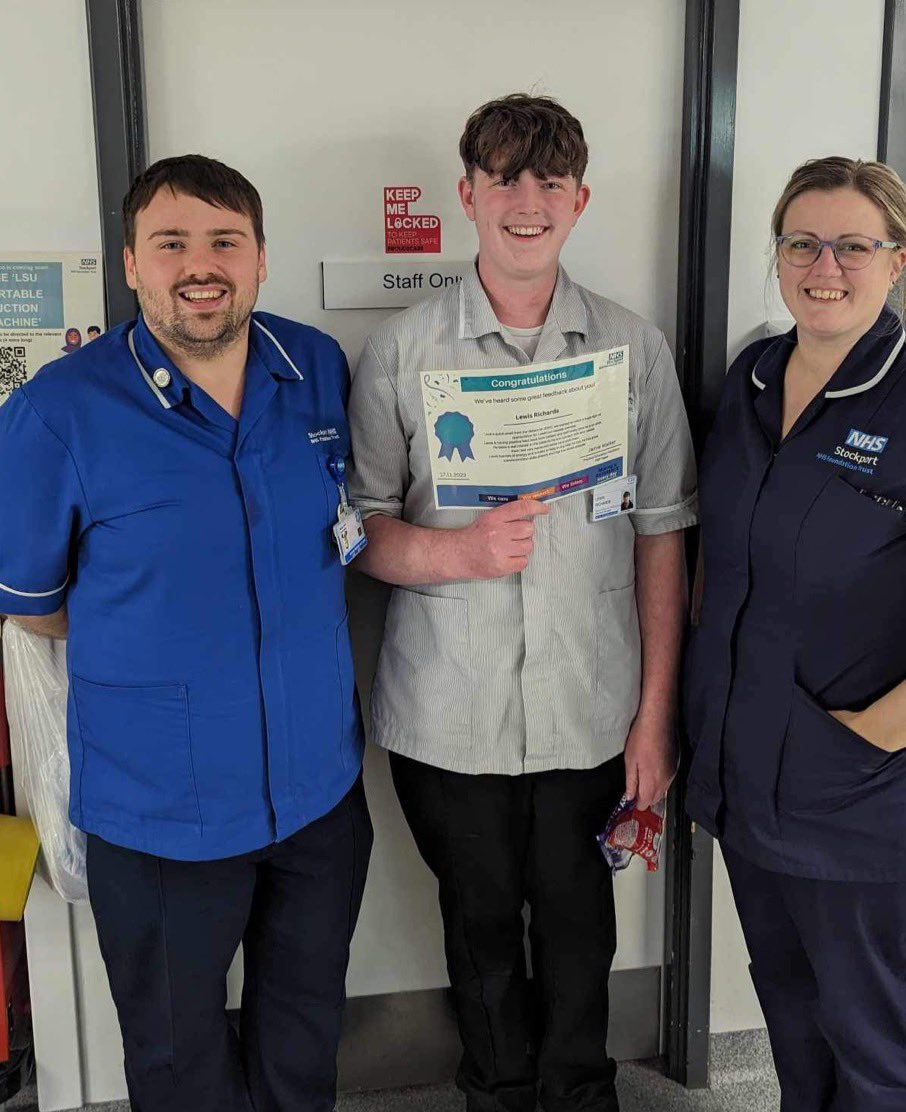 Congratulations to Lewis, our work experience student for his award. Lewis has shown outstanding engagement, initiative and professionalism so very early in his career. We are very proud to have you join us, albeit for a short time @MSDECSHH @StockportPEF @JamieWalkerRN