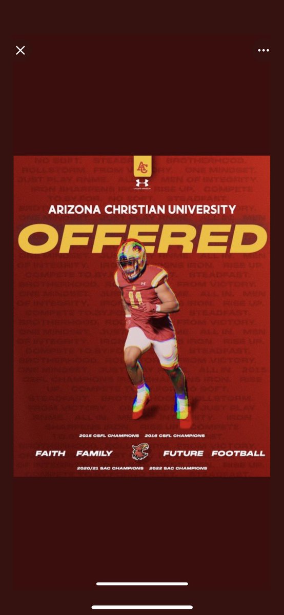 Titus Johnson (@titusjohnson_) on Twitter photo Excited to receive an offer from Arizona Christian! <a href="/MillenniumFB/">Millennium Football</a> <a href="/CoachPerrone/">Coach Perrone (My Recruits)</a> <a href="/CoachEarly_MHS/">Lamar Early</a> @QBManuch <a href="/CoachM_Justin/">Marcellus Justin</a> <a href="/KelleyBeMoore/">Kelley Moore</a> <a href="/firestormfb/">ACU Football 🔥</a> <a href="/JeffBowenACU/">Jeff Bowen</a> <a href="/HaydenTrujillo_/">Hayden Trujillo</a> <a href="/CoachBANelson/">Coach Brett Nelson</a> <a href="/CoachHarrisACU/">Ben Harris ACU</a> <a href="/coachtwill88/">Coach Will</a> <a href="/Le0nthomas/">Leon Thomas</a> <a href="/coachboom_acu/">Coach “Boom” Bain, ACU</a> <a href="/anthny_garcia/">Anthony Garcia</a> Excited to receive an offer from Arizona Christian! <a href="/MillenniumFB/">Millennium Football</a> <a href="/CoachPerrone/">Coach Perrone (My Recruits)</a> <a href="/CoachEarly_MHS/">Lamar Early</a> @QBManuch <a href="/CoachM_Justin/">Marcellus Justin</a> <a href="/KelleyBeMoore/">Kelley Moore</a> <a href="/firestormfb/">ACU Football 🔥</a> <a href="/JeffBowenACU/">Jeff Bowen</a> <a href="/HaydenTrujillo_/">Hayden Trujillo</a> <a href="/CoachBANelson/">Coach Brett Nelson</a> <a href="/CoachHarrisACU/">Ben Harris ACU</a> <a href="/coachtwill88/">Coach Will</a> <a href="/Le0nthomas/">Leon Thomas</a> <a href="/coachboom_acu/">Coach “Boom” Bain, ACU</a> <a href="/anthny_garcia/">Anthony Garcia</a>