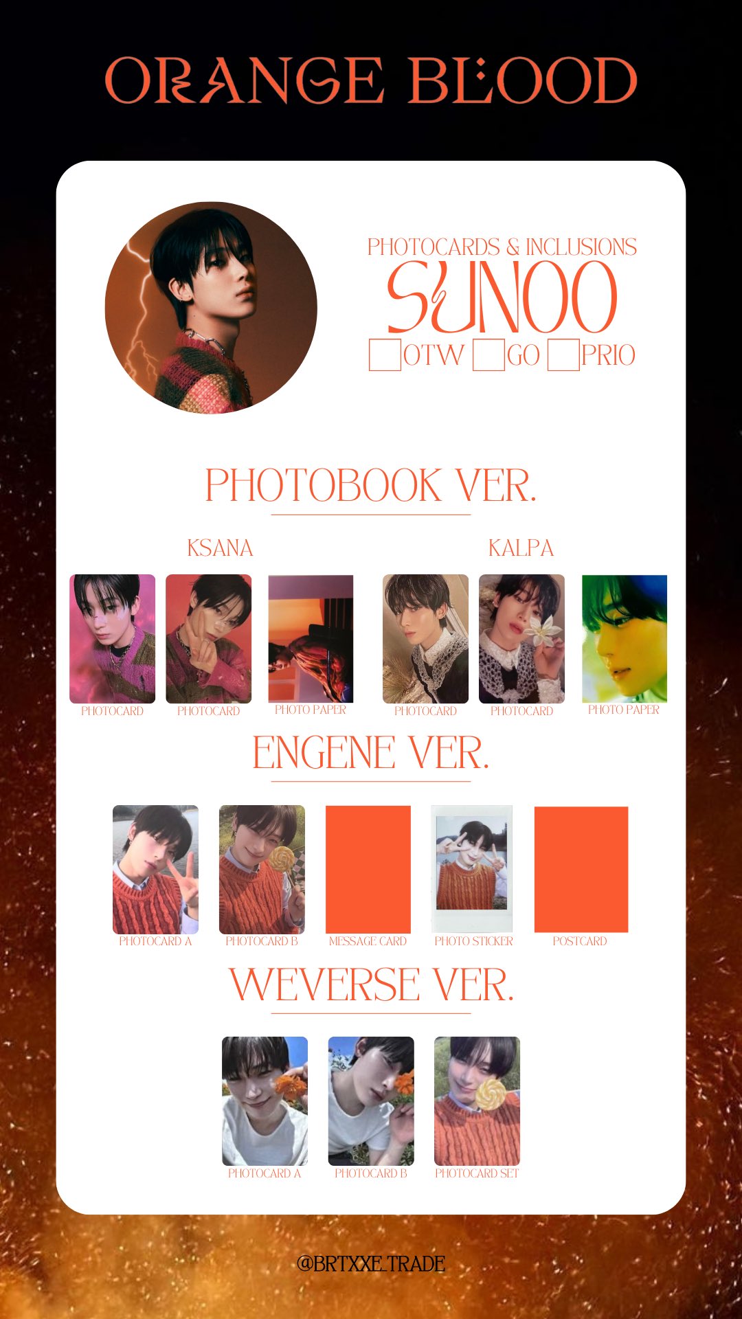 全てのアイテム 「ENHYPEN Xユーザーのlizさん: <ORANGE Photocards BLOOD> タレントカード