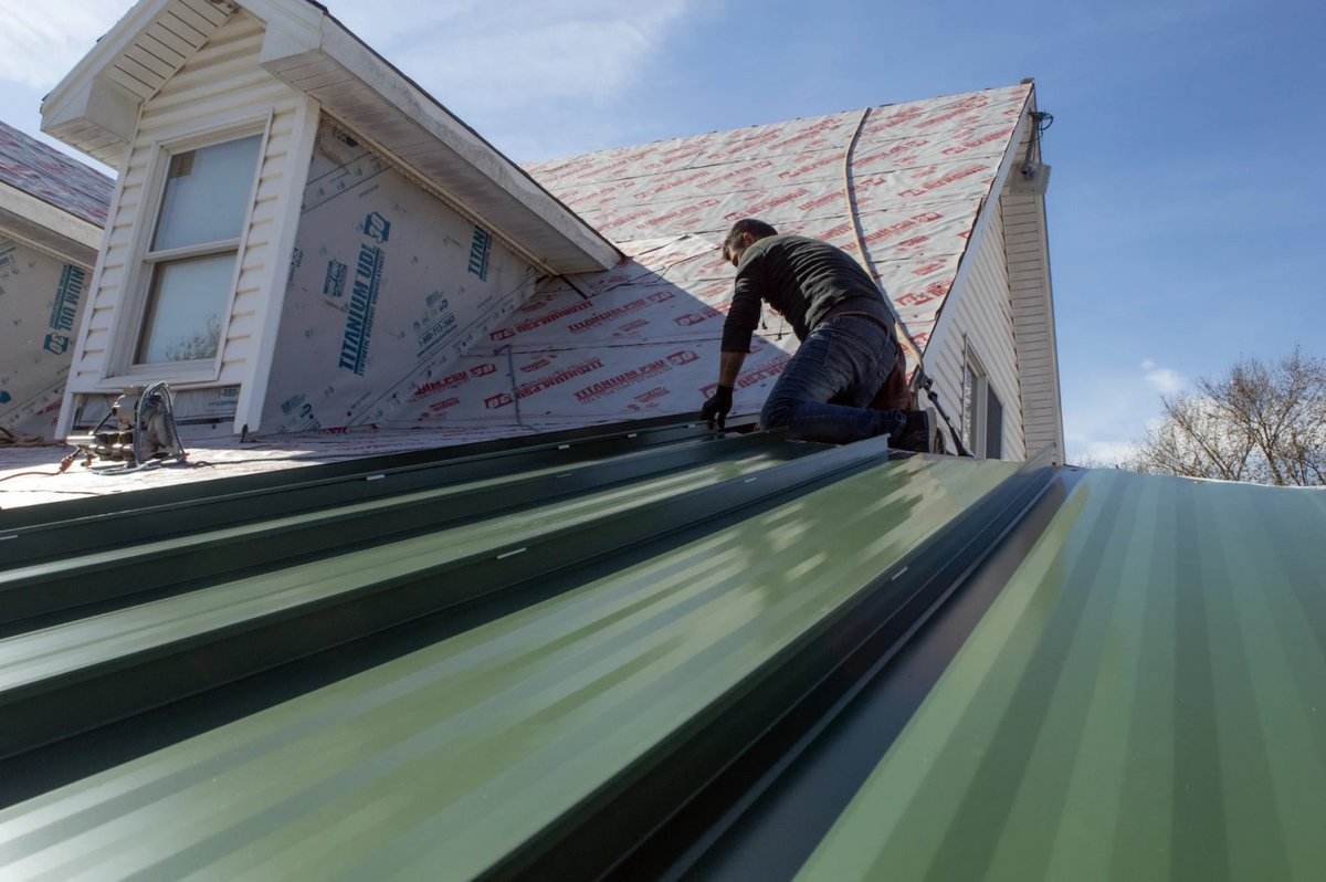 FidlerKC's tweet image. Standing seam roofs are made of durable, customized steel panels and last about twice as long as composition shingles. If you'd like to learn more about #standingseam #roofing – or any other type – contact us for a free consultation. FidlerOnTheRoofKC.com • 816.298.5648