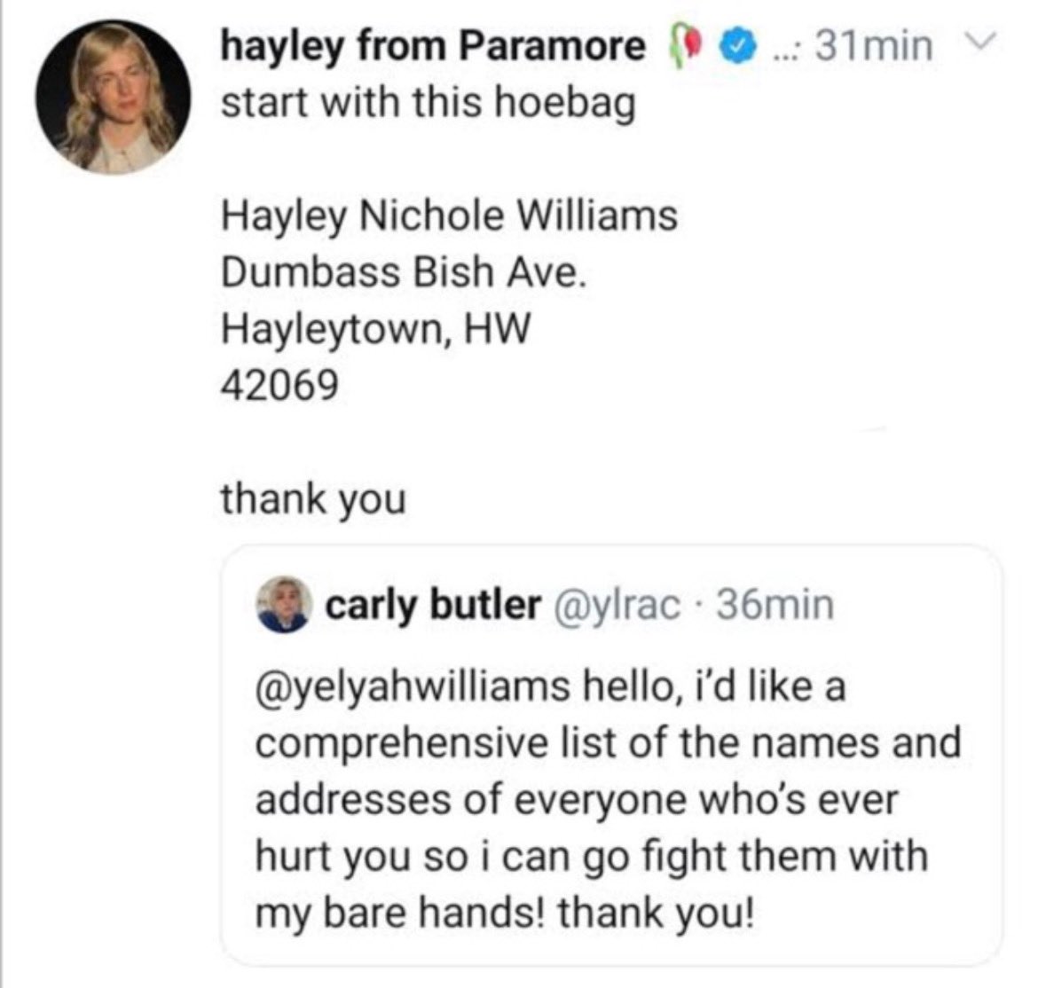 afterlauqhter's tweet photo. hayley williams vs herself https://t.co/QseHHxW98P