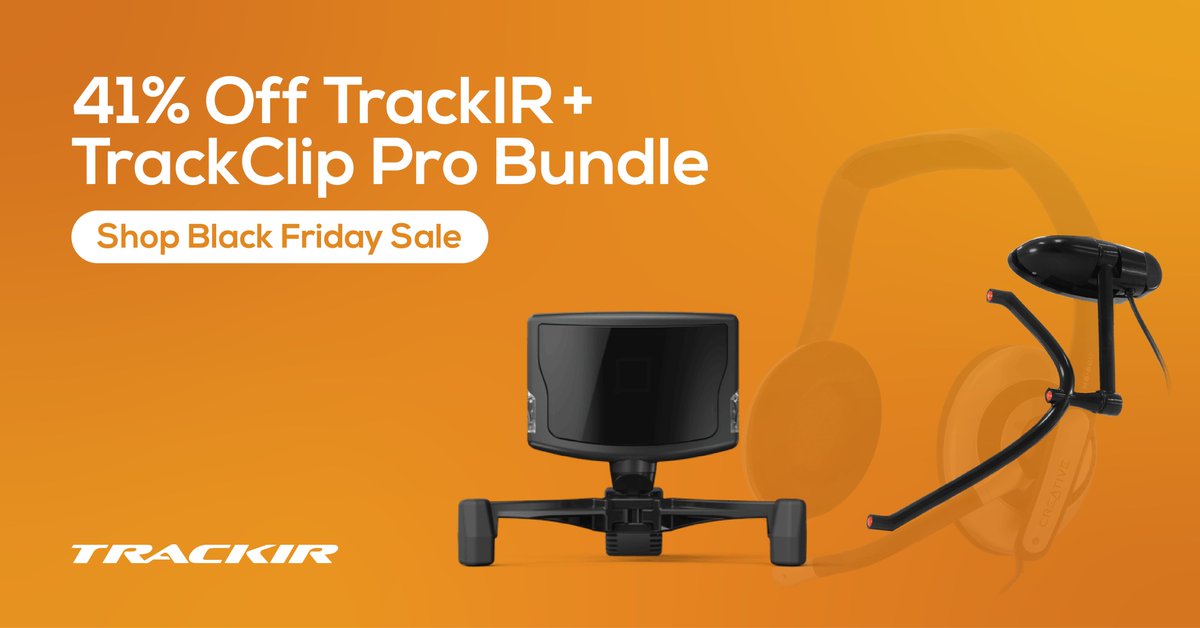 trackir's tweet image. It’s #BlackFriday at TrackIR.com! Get the TrackIR 5 #HeadTracking device and the TrackClip Pro headset adapter for just $99.95! Get it while supplies last.

@optitrack