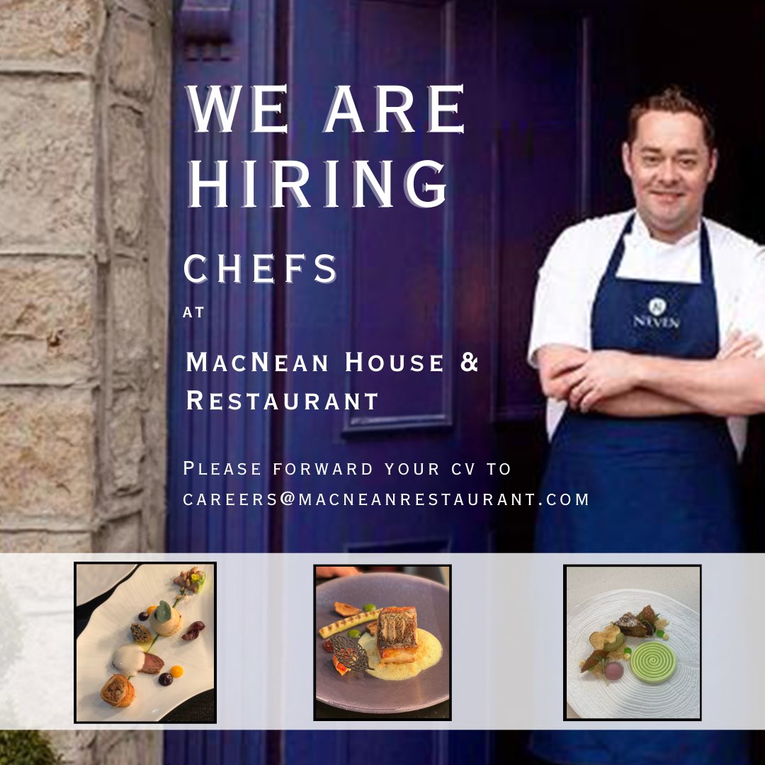 🌟WE ARE HIRING…🌟

We are hiring chefs to join our kitchen team for full time roles.  Join @nevenmaguire & his team with us here in Blacklion. Please RT!

#hiring #chefsofinstagram #chefstalk #chefjob