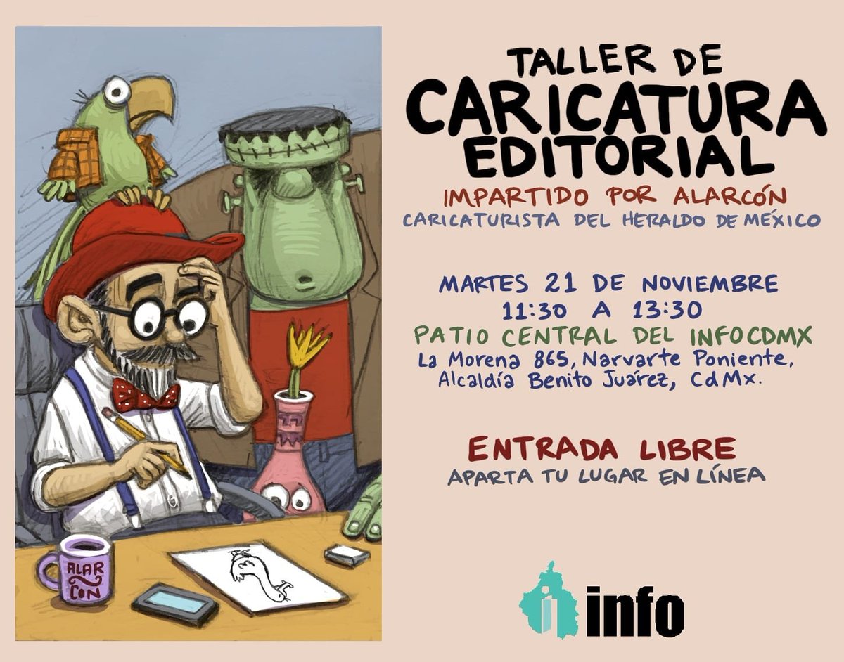 ¿Quieres dominar el arte de la caricatura editorial? 🎨 Aprende a crear caricaturas que impacten la opinión pública con el maestro <a href="/alarcondibujos/">ALARCÓN</a> en el <a href="/InfoCdMex/">INFO CDMX</a> 💥 ¡No te quedes fuera y regístrate ya! 👉🏼 bit.ly/3sDzZ0L