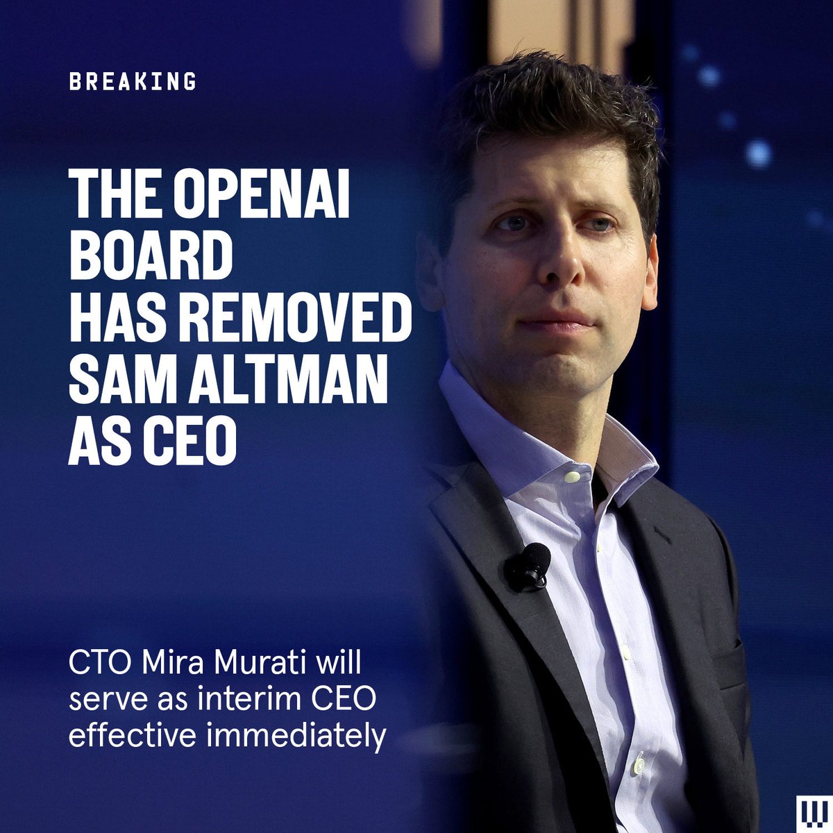 BREAKING: Stating that they had "lost confidence" in his ability to lead the board of OpenAI has removed Sam Altman as CEO, effective immediately. 

Check back for the full story to follow: