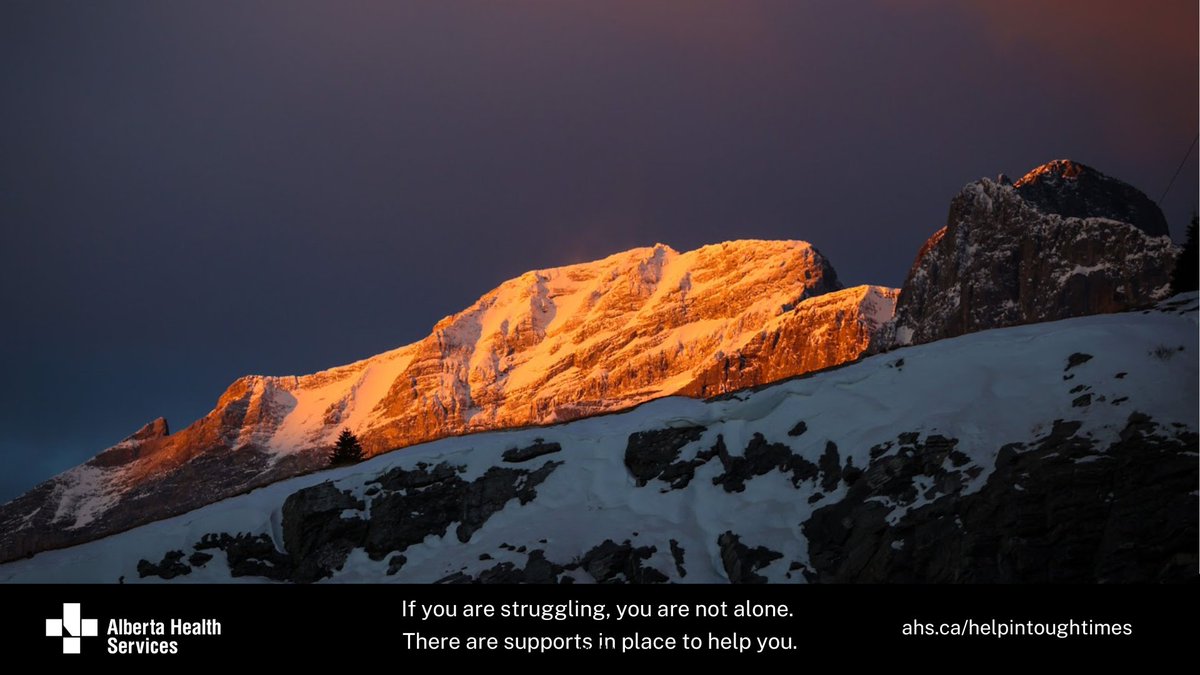 If you are struggling, you are not alone—AHS has resources and services available to help you. For information on supports in place to help, visit ahs.ca/helpintoughtim…  or call the Mental Health Helpline at 1-877-303-2642.