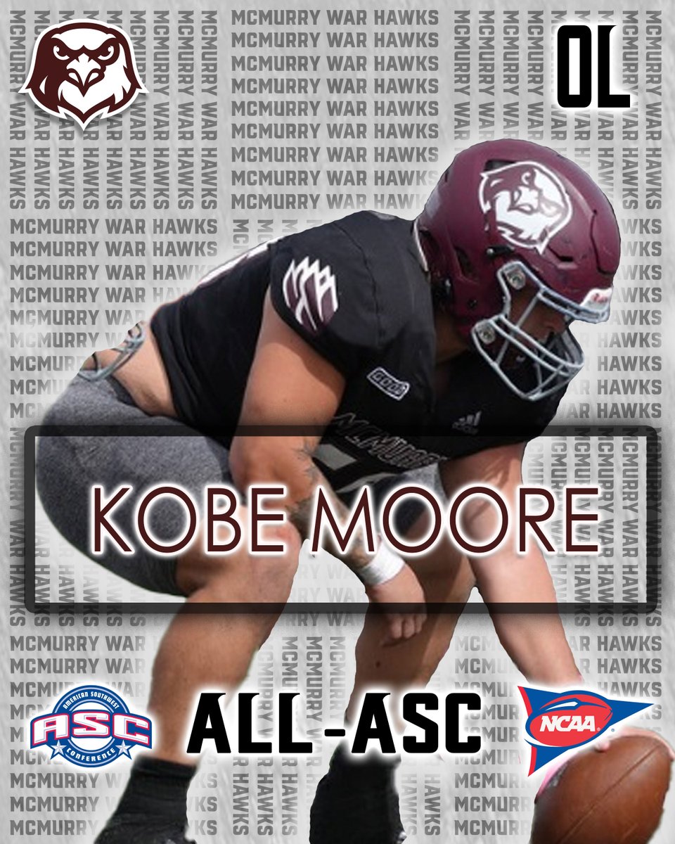 Congratulations to Sophomore OL Kobe Moore! 2nd Team All-ASC #WarHawksFAW #Decide2Fly