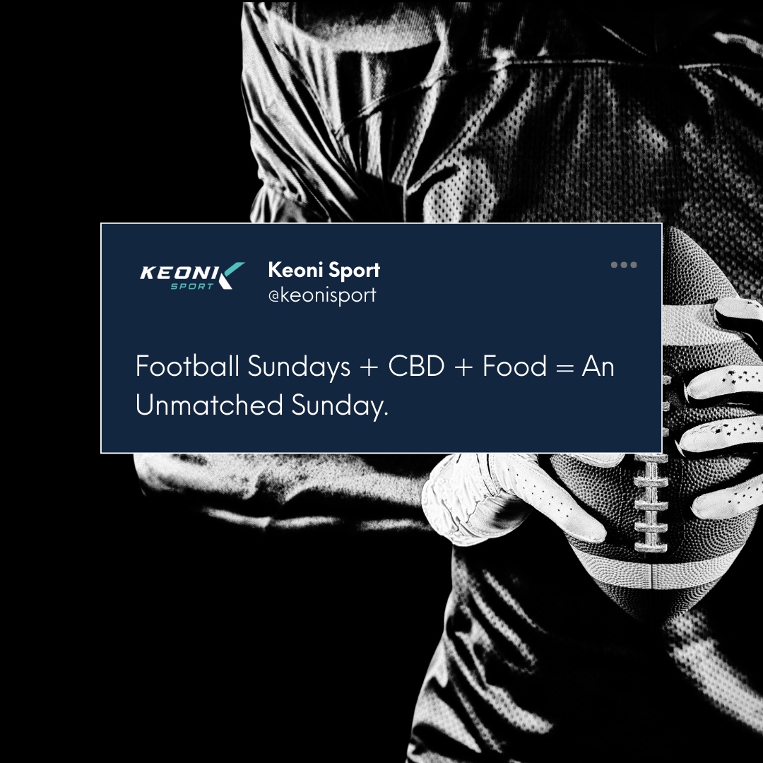 keonisport's tweet photo. Touchdown for a fantastic Sunday combo: Football excitement, CBD chill, and food! 🌿🍗🏈

Name us a better combo 😉

#hemp #cbdlife #cbdhealth #cbdheals #cbdgummies #cbdinfused #cbddrops #topicals⁠ #wellbeing #health https://t.co/sr8yfLscDO