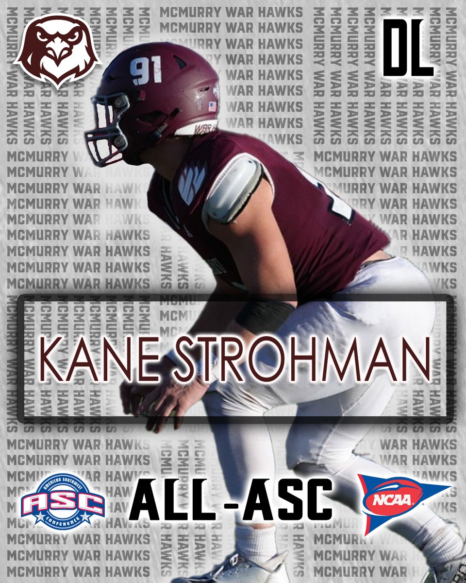 Congratulations to Junior DL Kane Strohman! Honorable Mention All-ASC #WarHawksFAW #Decide2Fly