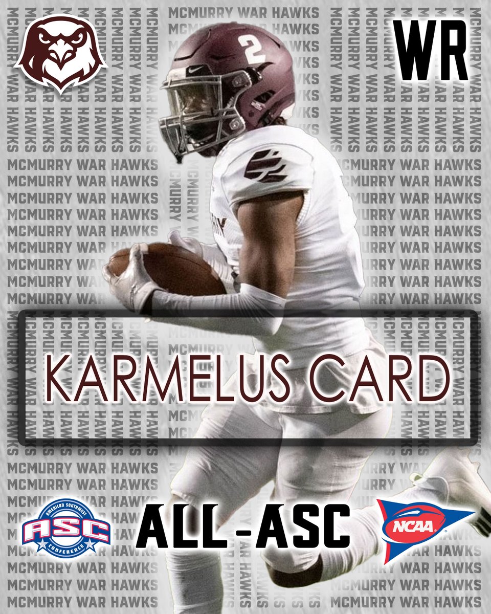 Congratulations to Sophomore WR Karmelus Card! 3rd Team All-ASC #WarHawksFAW #Decide2Fly