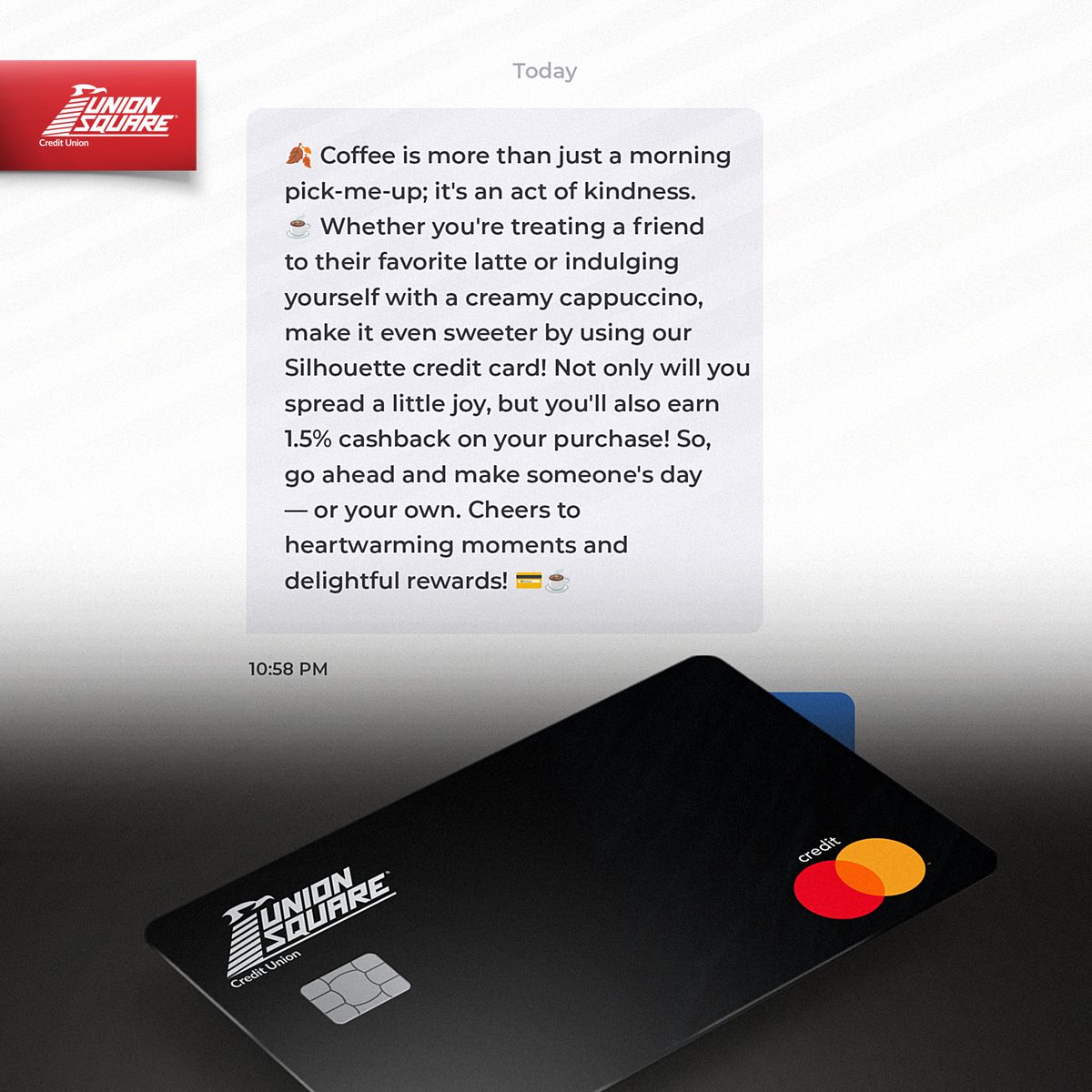 UnionSquareCU's tweet image. Cheers to heartwarming moments and delightful rewards! 💳☕
bit.ly/475FeW9