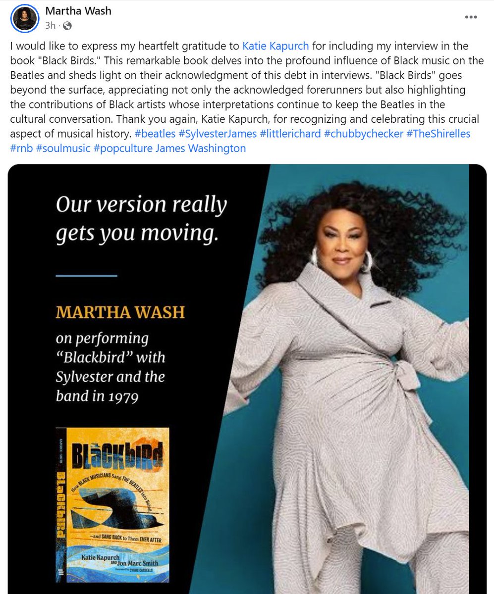 KatieKapurch's tweet photo. Immense thanks to the iconic @Martha_Wash for this endorsement for BLACKBIRD🕊️ 🩷
@flodshow #Beatles #TheBeatles #SylvesterJames #disco #rnb #12DaysOfBlackbird https://t.co/mlSjUm0JYr